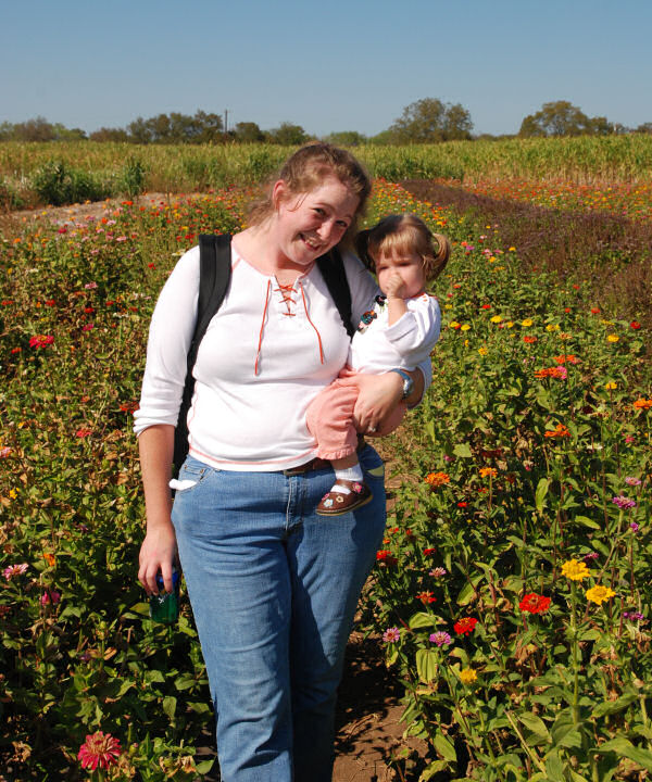 Jennifer and Jessica in Field of Flowers