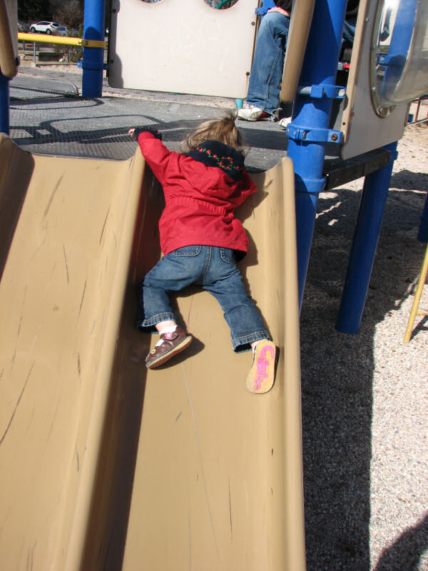 Sliding at the Playground, 1/8/11