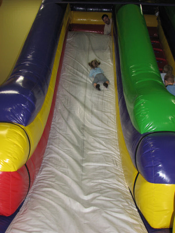 Sliding at Jumpy Gym, 1/9/11