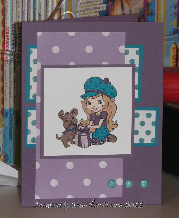 Purple and Teal Card