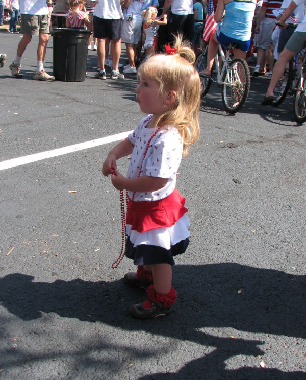 Jessica Sporting Patriotic Attire Including Beads