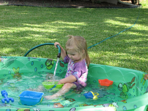 Playing with the Water Hose, 7/3/11
