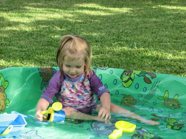 Playing in the Backyard Pool, 7/3/11