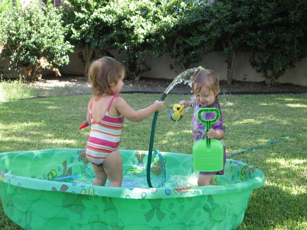 Millie Controlling the Water Hose, 7/14/11