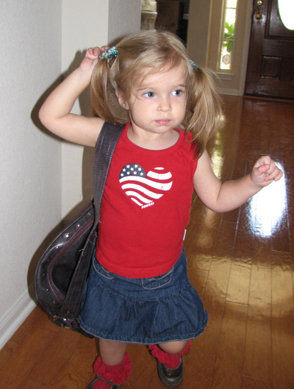 Stylish Jessica Sporting Mommy's Purse, 8/5/11