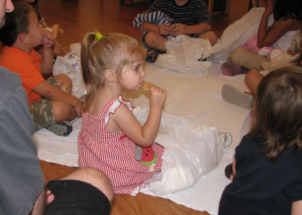 Jessica Enjoying the Snack
