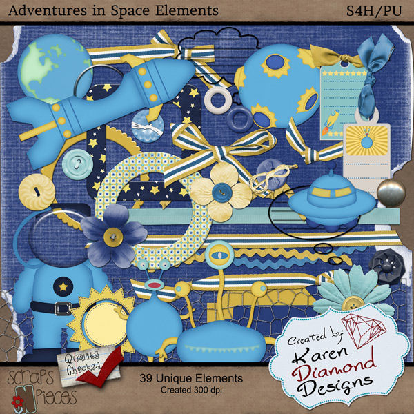 Karen Diamond Designs - Adventures in Space (elements)
